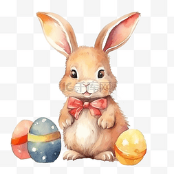 跳的兔子图片_可爱的复活节兔子水彩