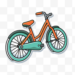 卡通自行车图片_白色背景上的自行车卡通图标 向