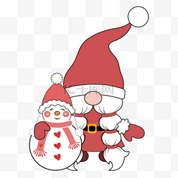 小矮人卡通图片_圣诞侏儒女孩可爱雪人