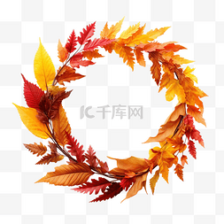 色彩缤纷的秋叶制成的感恩节快乐