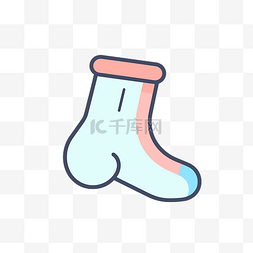 鞋子和袜子图片_白色背景上的粉色和蓝色袜子图标