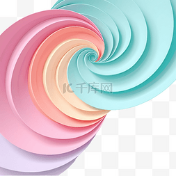 波浪格图片_3d 剪纸背景与柔和的颜色
