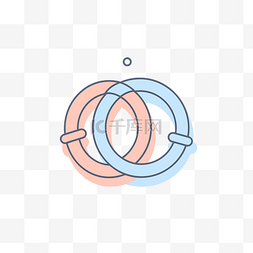 两个带有彩色环的戒指的插图 向