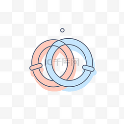 结婚戒指图标图片_两个带有彩色环的戒指的插图 向