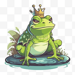 王储青蛙剪贴画 向量