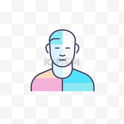 颈部矢量图片_某人的头部和颈部图标有两种配色