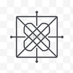 方形几何符号的矢量线图标