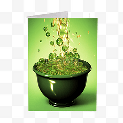 女巫 ^ 的大锅，绿色液体 3d 巫师 ^