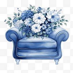 蓝色沙发沙发图片_蓝色沙发舒适椅子装饰