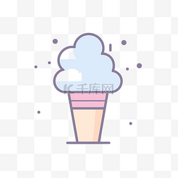 电网轮廓图片_奶油冰淇淋轮廓平面图标 向量
