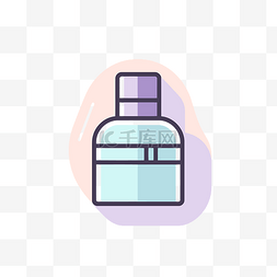 蓝色和粉色香水瓶的平面图标 向