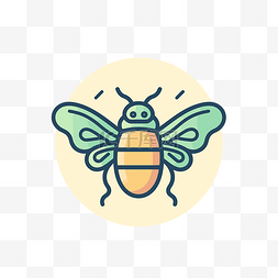 萤火虫背景图片_蜜蜂平面图标平面设计线性图标 