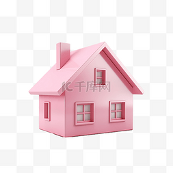 房子粉红色 3d