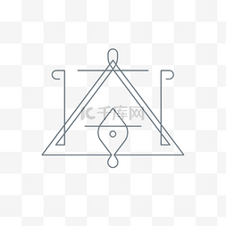 带有符号和数字的简单三角形符号