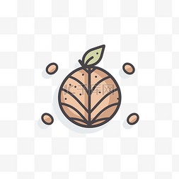 苹果icon图片_平橙色与干苹果与种子图标隔离在