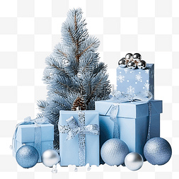 蓝色木盒图片_圣诞节
