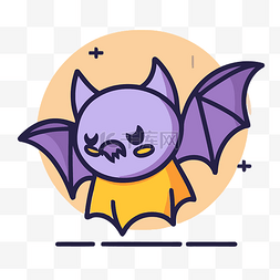 小图标线性图片_紫色的小蝙蝠 向量