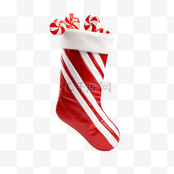 袜图标图片_红色圣诞袜与拐杖糖