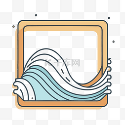 矢量背景边框矩形图片_白色背景上矩形中波浪的剪贴画 