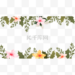 彩色花卉边框图片_花卉边框百合水彩
