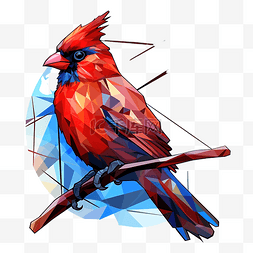 彩色玻璃红衣主教鸟 AI 生成
