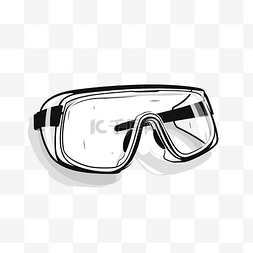 保护眼睛插图图片_最小风格的安全眼镜插图