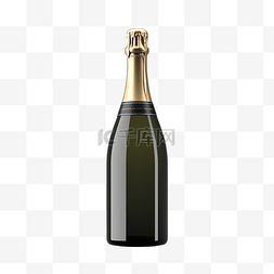 香槟金图片_孤立的香槟瓶的 3d 呈现器