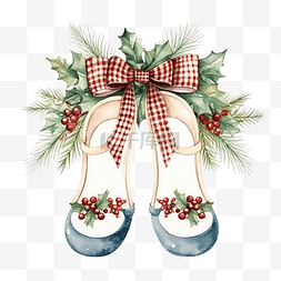 圣诞快乐概念贺卡明信片与拖鞋