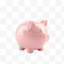 粉色储蓄猪图片_粉红色的存钱罐 3d 渲染