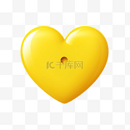黄色的心形图片_黄色卡通心形按钮