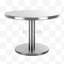 白色的圆桌图片_空白金属圆桌的 3d 插图