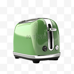 绿月桂色面包烤面包机的 3d 插图