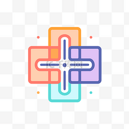 医疗彩色图片_简单而明亮的医疗平面图标，显示