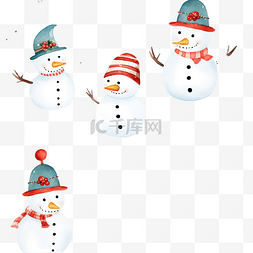 圣诞无缝图案与可爱的雪人和落雪