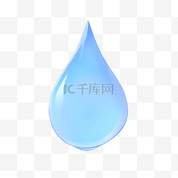 3d 风格蓝色水滴隔离中的水滴形状