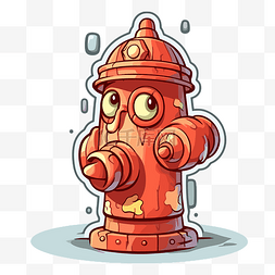 有趣的红色消防栓剪贴画的插图 