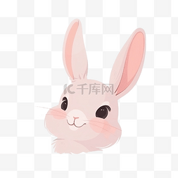 可爱的小兔子微笑野生动物脸涂鸦