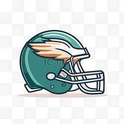 费城老鹰队橄榄球头盔在浅色背景