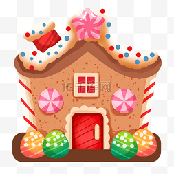 彩色糖果饼干房屋