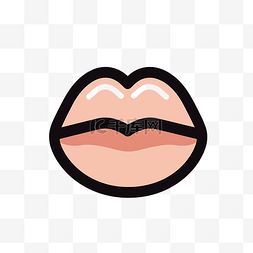 嘴唇和口红图片_用舌头卡通口红图标 向量