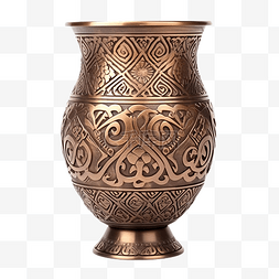 手工雕刻的图片_青铜花瓶与孤立的装饰品