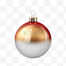 金色松枝图片_圣诞快乐球逼真的银红色和金色