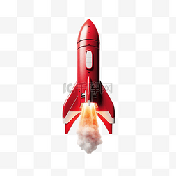 黑色发射图片_红色火箭飞向太空