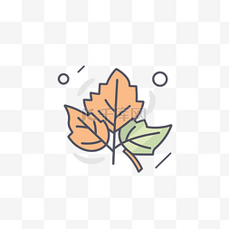 树叶的轮廓矢量图片_秋天的树叶的线条图标 向量