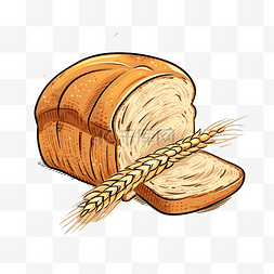 孤立背景下的小麦面包主食插图