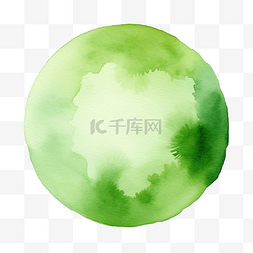 噴濺水彩图片_绿色圆圈水彩