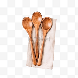 作作家形象图片_棕色厨房工具天然木质材料勺子及