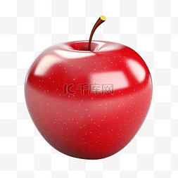3d 红苹果概念健康生活教育或水果