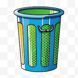 垃圾桶彩色插图
