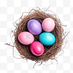 蛋装饰品图片_复活节快乐鸡蛋在巢里